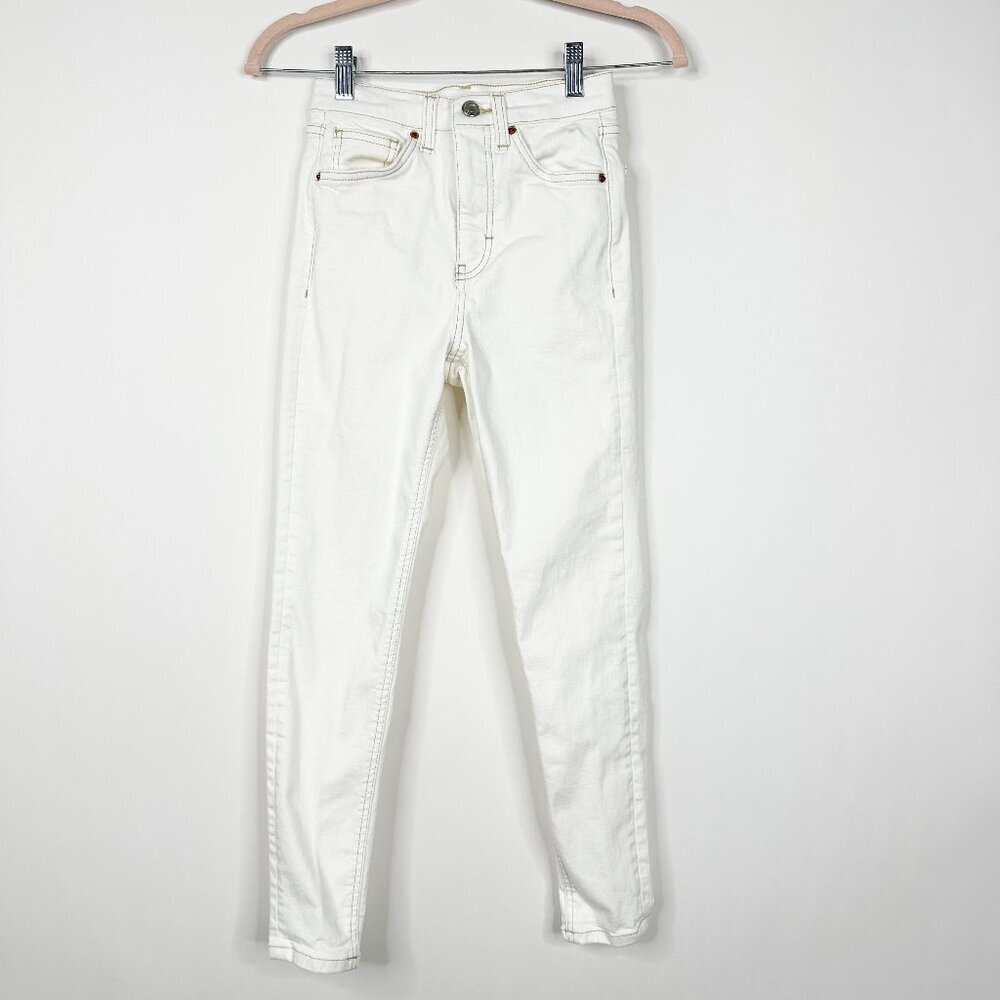 2/$30 Topshop Jamie High Rise Skinny White Ankle Cropped W25 #9313 - Picture 6 of 12